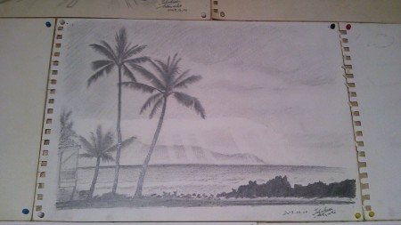 ハワイ　風景画